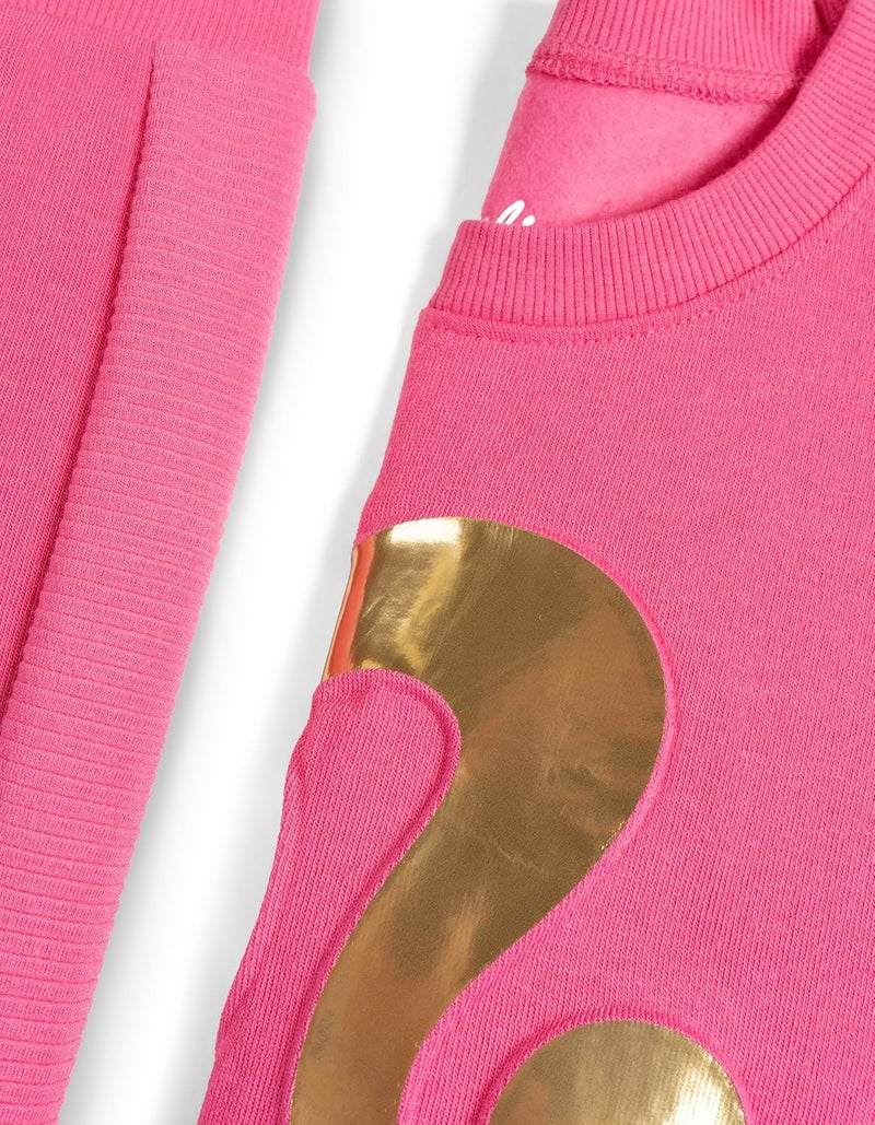 Barbie Girls Fleece Pullover Sweatshirt and Jogger Pants Outfit Set Toddler to Big Kid Sizes (2T - 10-12) - Image 4